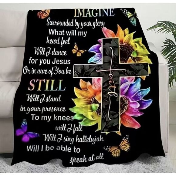 Christian Cross 3D Throw Blanket. 50”x60”. Ultra Soft. NWT. - Picture 1 of 4